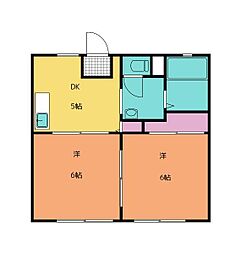 サンビレッジOGASAB 2DKの間取図画像
