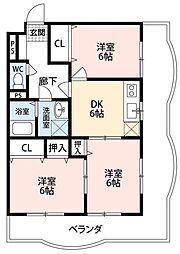 フローラ 3DKの間取図画像