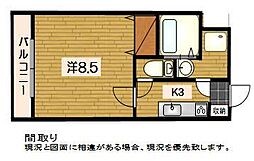 D-FELLOW 1Kの間取図画像