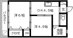 レジデンス伊藤 2Kの間取図画像