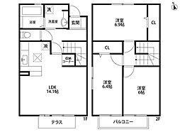 Grandir 3LDKの間取図画像