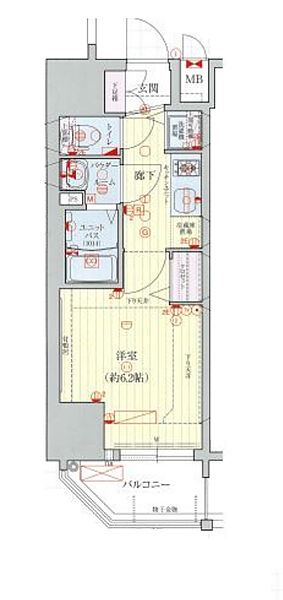 プレサンス北堀江 ｜大阪府大阪市西区北堀江4丁目(賃貸マンション1K・5階・22.35㎡)の写真 その2