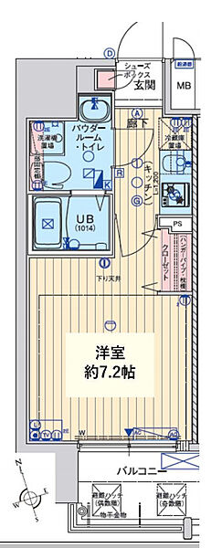 アドバンス大阪ルーチェ ｜大阪府大阪市西区川口4丁目(賃貸マンション1K・6階・23.20㎡)の写真 その2