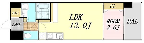 スプランディッド福島WEST ｜大阪府大阪市福島区海老江8丁目(賃貸マンション1LDK・5階・40.70㎡)の写真 その2