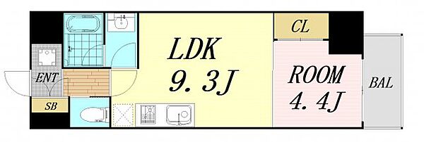 ブエナビスタ大手通 ｜大阪府大阪市中央区大手通2丁目(賃貸マンション1LDK・3階・35.28㎡)の写真 その2