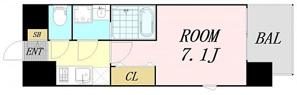 Quintet NAMBA(旧：レジュールアッシュNAMBA) ｜大阪府大阪市中央区日本橋2丁目(賃貸マンション1K・6階・23.44㎡)の写真 その2