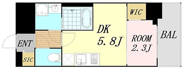 セレニテ江坂グランデ ｜大阪府吹田市江坂町2丁目(賃貸マンション1DK・2階・24.48㎡)の写真 その2