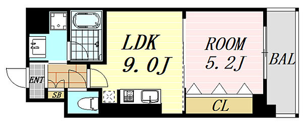 ハーヴェスト江坂 ｜大阪府吹田市南金田2丁目(賃貸マンション1LDK・4階・35.97㎡)の写真 その2