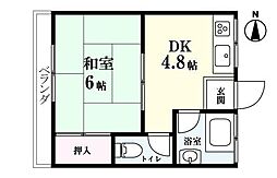 ホワイトコーポ 203 2階1DKの間取り