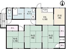 武藤借家（木原） 南西 4DKの間取り