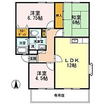 サントゥール溝田 A102 ｜ 佐賀県佐賀市鍋島1丁目（賃貸アパート3LDK・1階・67.42㎡） その2