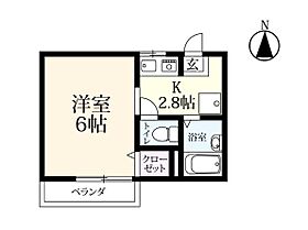 川岸ハイツP-II 201 ｜ 佐賀県佐賀市若宮2丁目（賃貸アパート1K・2階・18.96㎡） その2