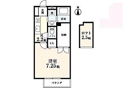 Sun Life Cosmo 2階1Kの間取り