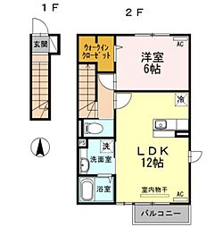 オプティマムハウスB 1LDKの間取図画像