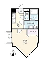 SERAI壱番館 1Kの間取図画像