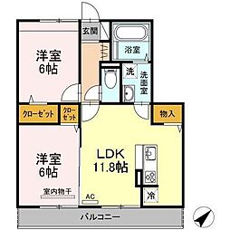 陽明舎 2LDKの間取図画像