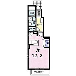 シティヒルズB ワンルームの間取図画像