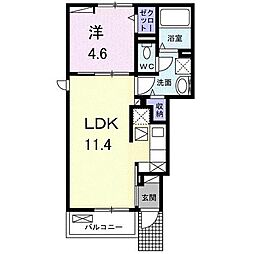 メゾンドボヌール 1LDKの間取図画像