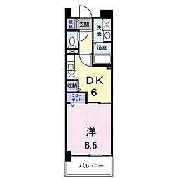 フレアルーチェ 1DKの間取図画像
