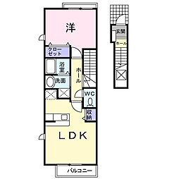 エス・ハーベスト 1LDKの間取図画像