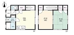 メゾンアネスC 2DKの間取図画像