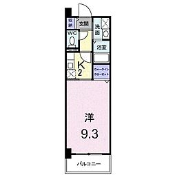 フレアルーチェ 1Kの間取図画像
