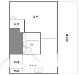 メインステージ下丸子 1階ワンルームの間取り
