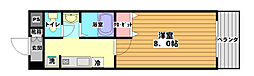 ディアス山手3 1Kの間取図画像