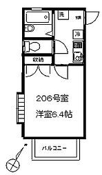 フォレスト氷川台 1Kの間取図画像