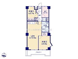 ルネ東久留米B棟 2SLDKの間取図画像