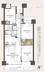 インペリアル東久留米D棟 3LDKの間取図画像