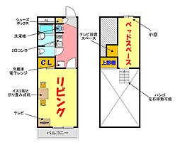 Osaka Metro谷町線 千林大宮駅 徒歩10分の賃貸マンション 2階1Kの間取り