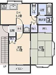 メゾンドレンメA 2DKの間取図画像