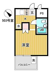 スカイコート千葉 ワンルームの間取図画像