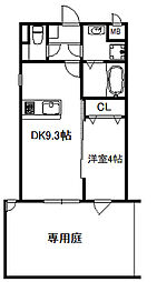 ルポゼN6 1階1DKの間取り