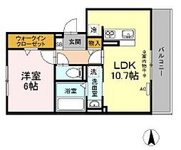 サンメゾン・桜 1LDKの間取図画像