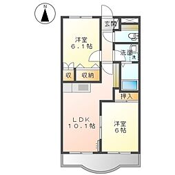 リファインドパレス 2LDKの間取図画像