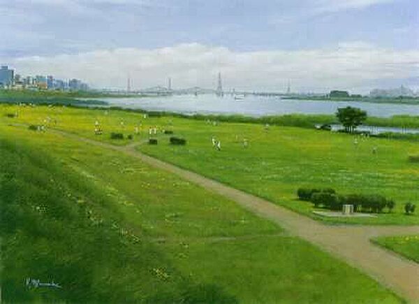 画像18:公園「多摩川六郷橋緑地まで950m」