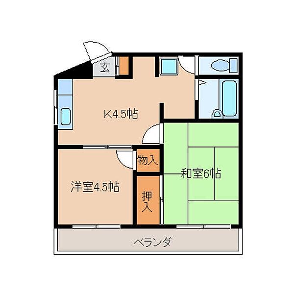 ホワイトパレスI 404｜東京都大田区大森南３丁目(賃貸マンション2DK・4階・35.00㎡)の写真 その2