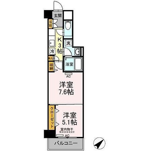 Hill Flat Osaki 115｜東京都品川区大崎２丁目(賃貸マンション2K・1階・38.27㎡)の写真 その2