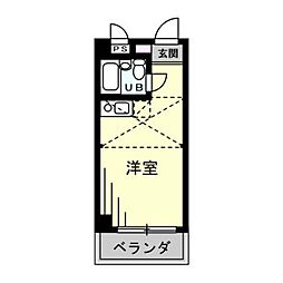 リエス池上ノーブル 2階ワンルームの間取り