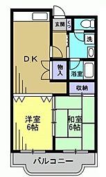 モリコーポ 1階2DKの間取り