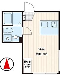 ｔｒｉａｓ731 402 4階ワンルームの間取り