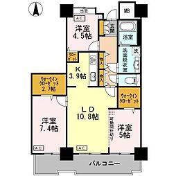 品川シーサイドビュータワー1 3LDKの間取図画像