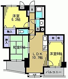 グレイスコート多摩川 3LDKの間取図画像