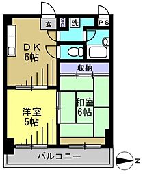 レジェンドローラン 2DKの間取図画像