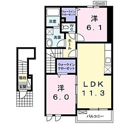 グレイス・E2 2LDKの間取図画像