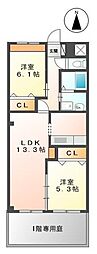Excellent街角参番館 2LDKの間取図画像