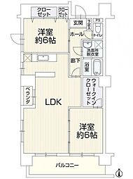 ロイヤル又穂 2LDKの間取り