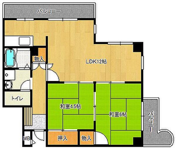 大阪府門真市新橋町(賃貸マンション3DK・4階・55.00㎡)の写真 その2